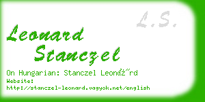 leonard stanczel business card